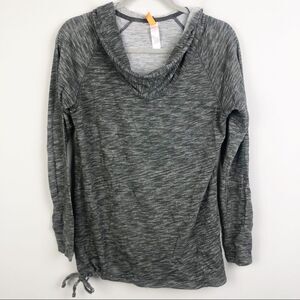 LUCY | Hooded Cowl Neck Pullover Top Gray Medium